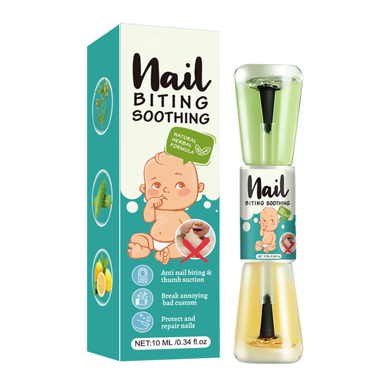Sin Mordeduras De Uñas - Esmalte de 10 ml para Chuparse el Dedo,Líquido Amargo Natural Hidratante Para Bebés y Niños