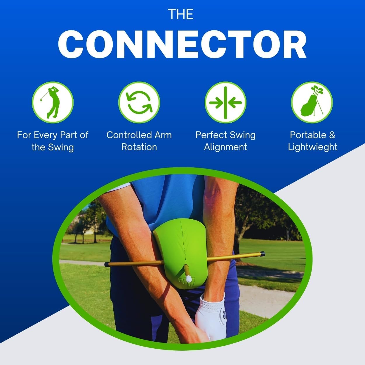 The Connector Golf Training Aid – Simple, Effective Swing Trainer to Perfect Mechanics, Increase Accuracy, and Improve Your Game | The Original by Sure Golf