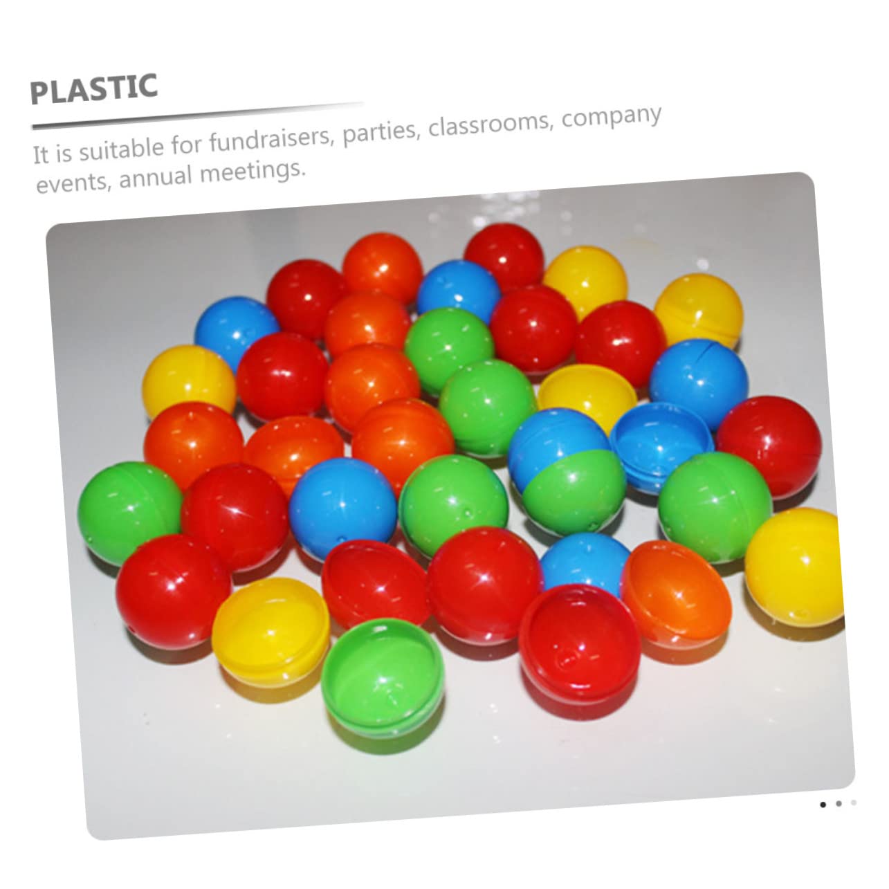 ifundom 20Pcs Colored Balls Durable Plastic Eggs for Raffle Games Fundraisers Parties Classrooms for Fun Entertainment