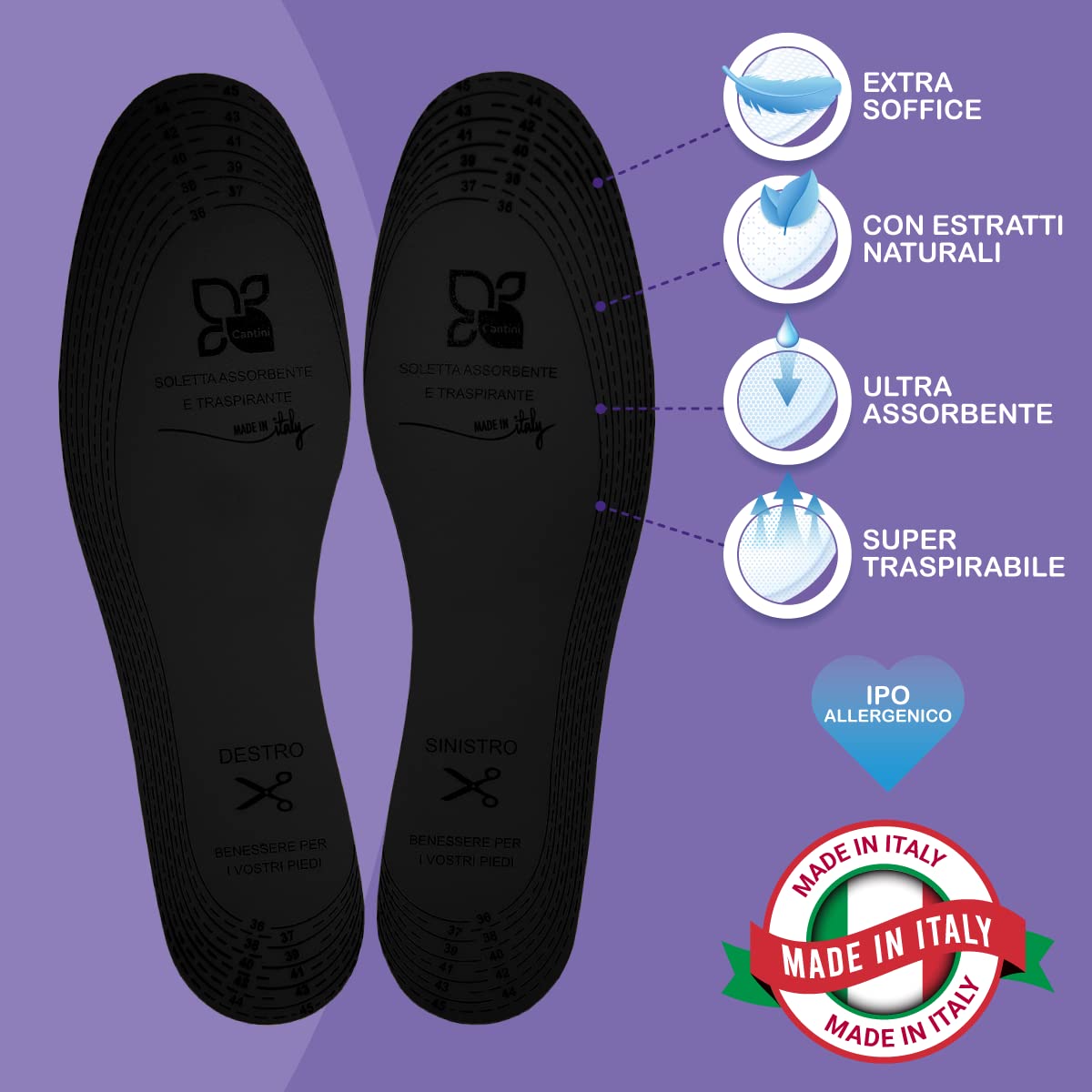 Solette In Pelle Per Scarpe - Assorbono Sudore E Odori, Per Uomo E Donna