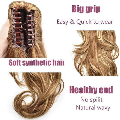 Vista 31 de LYRICAL HAIR Extensión de cola de caballo sintética para mujer, con cordón ajustable, pinza de mandíbula, larga, rizada, ondulada, extensión de cola
