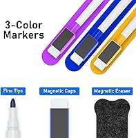 Vista 6 de Magnetic Dry Erase Calendar for Fridge, Clear Arylic Fridge Calendar, 16"x12" Inch Magnetic DryErase Board for Refrigerator, Reusable Calendar