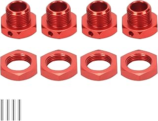 RCAWD Wheel Nut & Wheel Hex 17mm for 1/7 ARRMA Infraction Mojave Limitless 6S & 1/8 ARRMA Typhon 6S Upgrades Parts, Hex Wheels Hubs Adapter for #AR310447#ARAC9413, AR310449#ARAC9763 Red