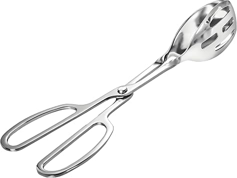 Kitchen Tongs for Cooking for Buffet Party Catering - Stainless Steel Salad Tongs for Food Bread Cake Bake Dessert, 10-Inch Serving Tongs for Grill, Steak, Barbecue, Scissor Design 1 Pack