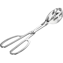 Kitchen Tongs for Cooking for Buffet Party Catering - Stainless Steel Salad Tongs for Food Bread Cake Bake Dessert, 10-Inch Serving Tongs for Grill, Steak, Barbecue, Scissor Design 1 Pack