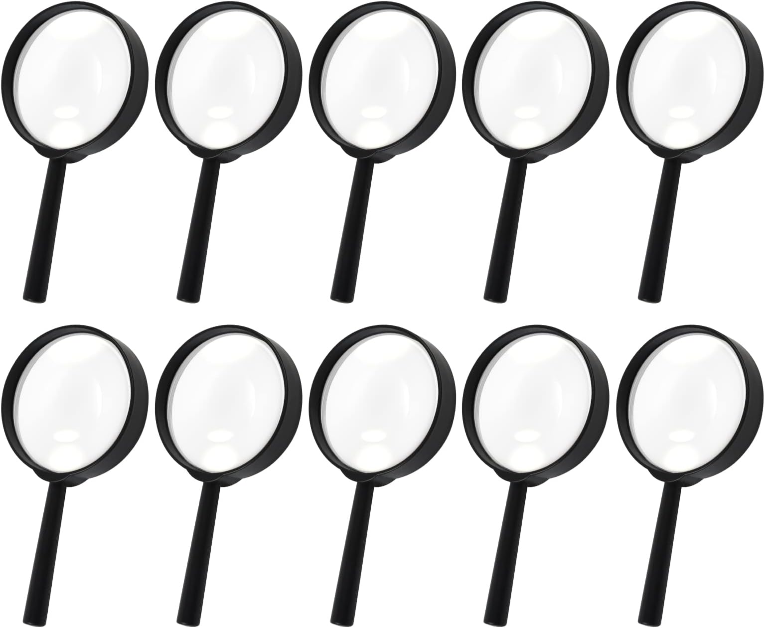 Lot De 6 Loupes Pour Enfants - 6 Cm - Lentille En Verre - Poignée Noire - Idéal Anniversaire, Exploration, Fête à Thème