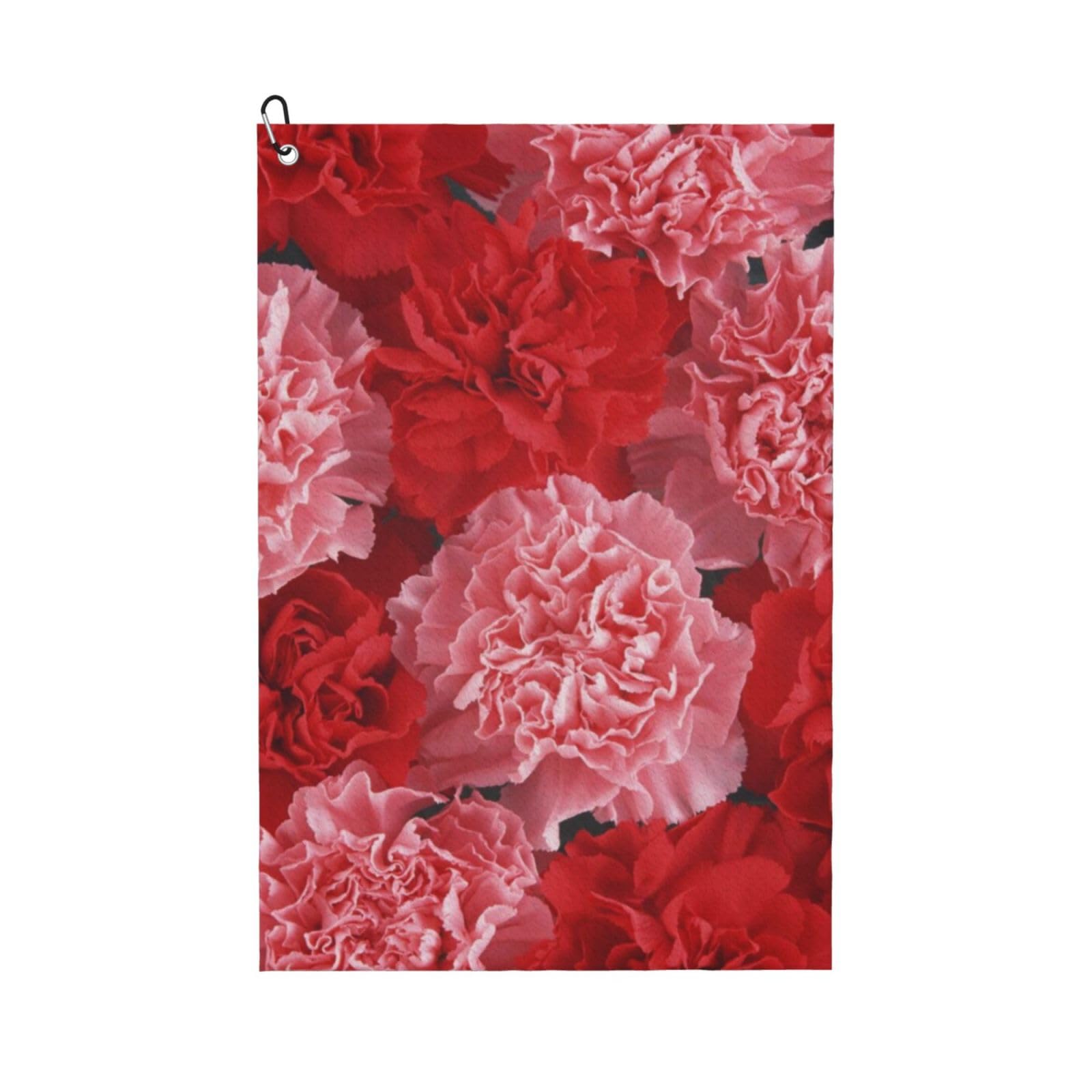 Hnnkloy Flowers Plants Carnation Flower Wallpaper, 16x24 in Portable Waffle Golf Towels with Carabiner Clip for Golf Bag