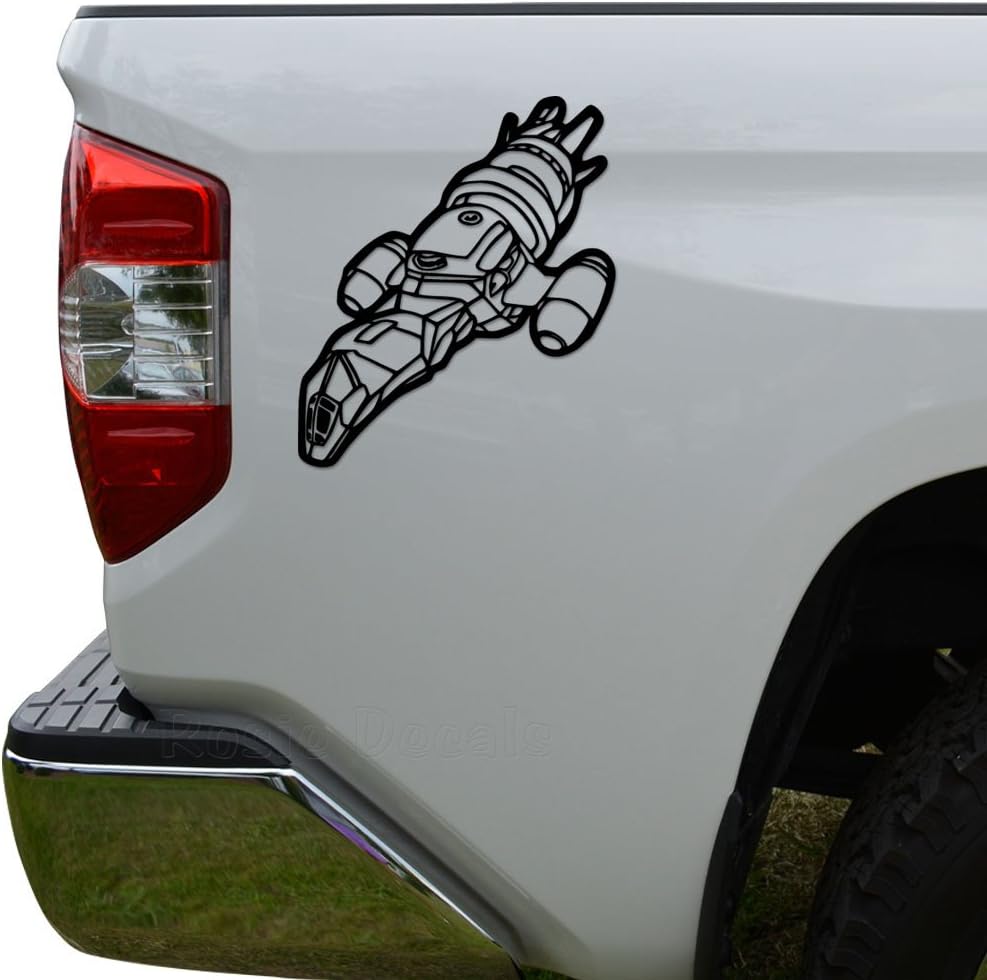 Space Earth Fire Fly Ship Decal - 8 Inch Weatherproof Vinyl Sticker For Cars & Laptops