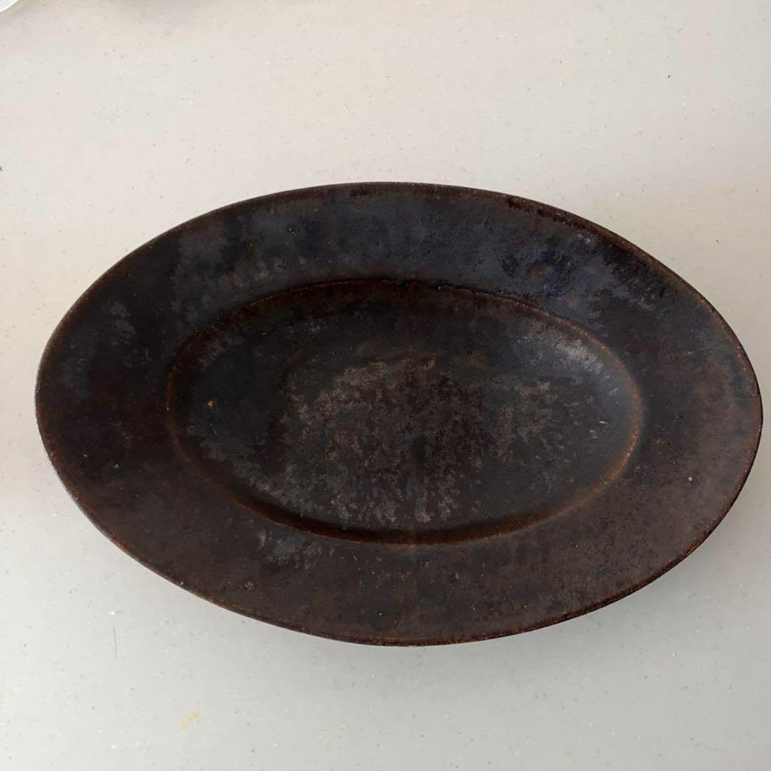 Amazon.co.jp: 林拓児 黒釉 楕円皿 中サイズ : Home & Kitchen