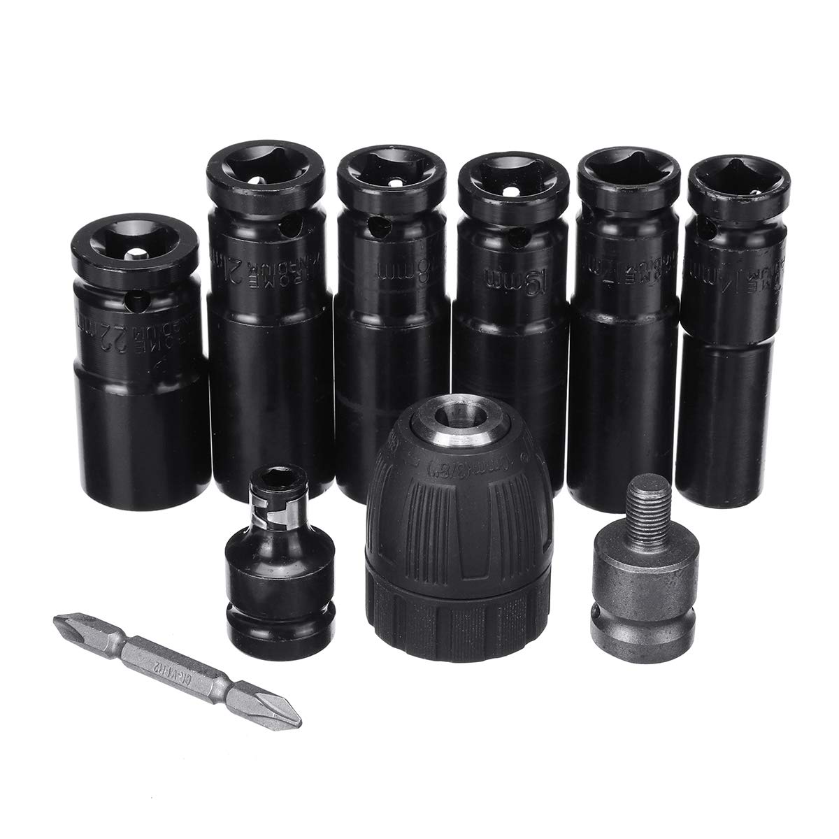 KingLan 12 szt. adapter cokołowy reduktor wiertła zestaw bitów elektrycznych akcesoria do urządzeń Impact Driver