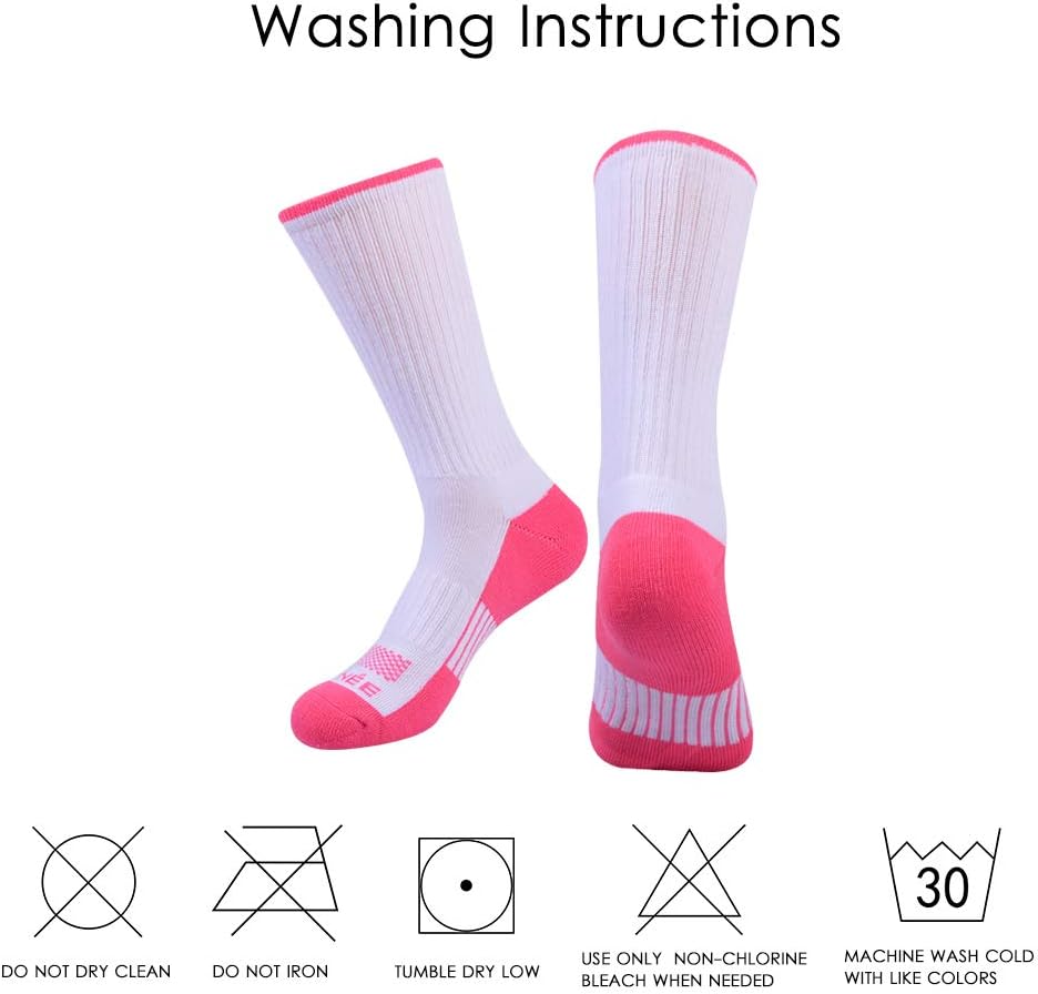 JOYNÉE Womens-Crew-Athletic-Socks Cushion Running Socks with Moisture Wicking for Sports and Daily Wear 6 Pairs