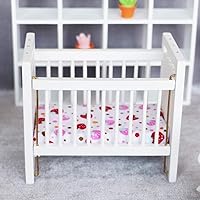 Vista 2 de Mini cuna de casa de muñecas a escala 1:12: cuna de madera para muñeca de bebé para casa de muñecas - Adorables accesorios y muebles para casa