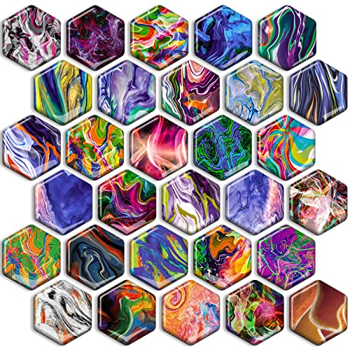 MORCART Fridge Magnets, Cute Magnets for Refrigerator Decorative for Locker Whiteboard Cabinet Office Kitchen Original Works by Artists Gift for Adult 30PCS (Hexagonal)
