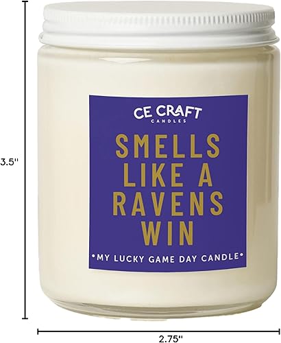 Miniatura 8 de CE Craft - Smells Like A Ravens Win - Regalo temático de fútbol, regalo de Baltimore, vela temática de Maryland (galleta de azúcar)