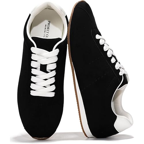 Project Cloud Sneakers for Women - Lightweight with Memory Foam Insole Womens Sneakers - Non Slip Work Shoes for Women Footwear - Lace Up Womens Casual Shoes (Panther)