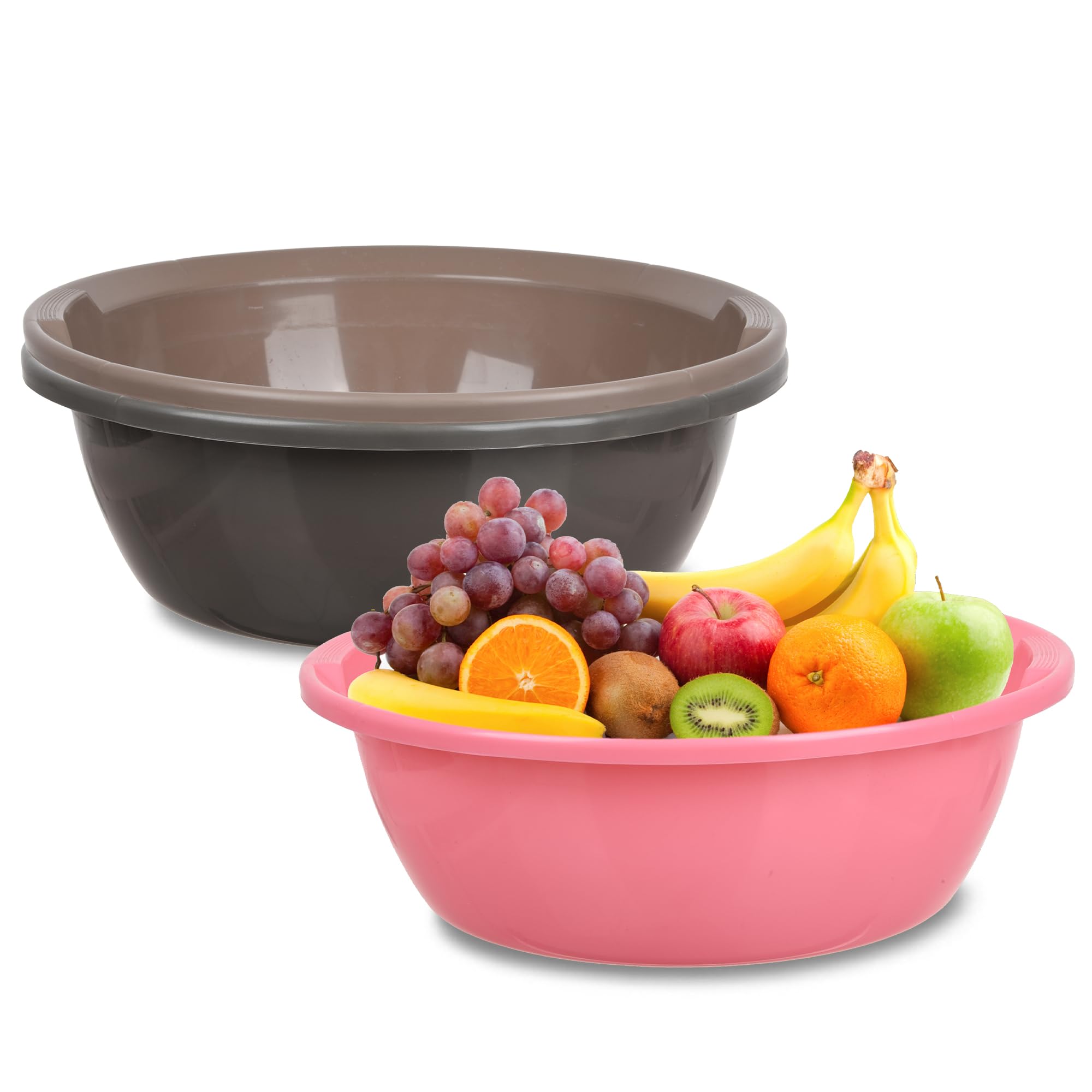 Kuber Industries Zestaw 3 koszy kuchennych, organizer na artykuły pa, uniwersalny organizer do przechowywania | organizer na materiały biurowe | organizer na biurko | 12 LTR | różowy, szary i
