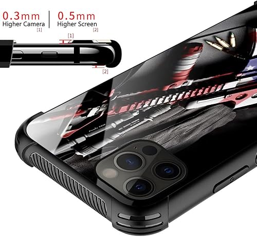 Vista 33 de Funda para iPhone 13 - Nebula Wolf vidrio templado trasero y silicona suave TPU Shock funda protectora Lobo de Nebula.