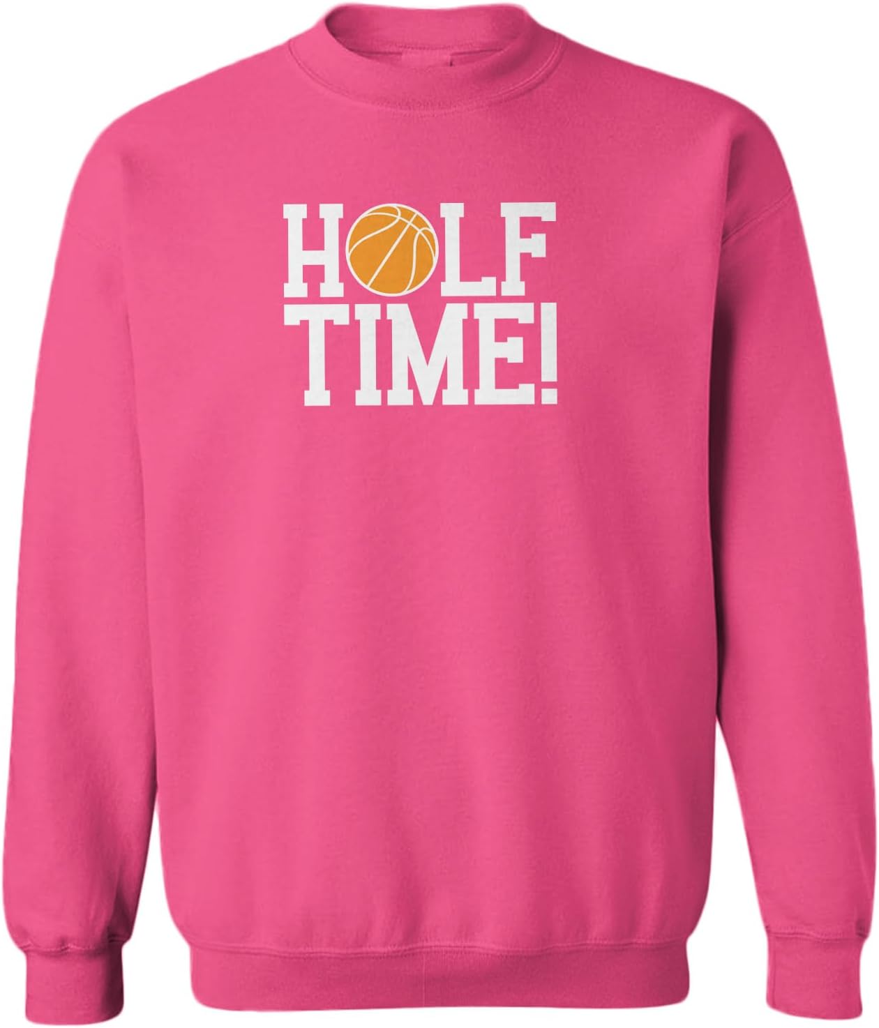 Tcombo Halftime! - Basketball Half Birthday Toddler Fleece Crewneck Sweater