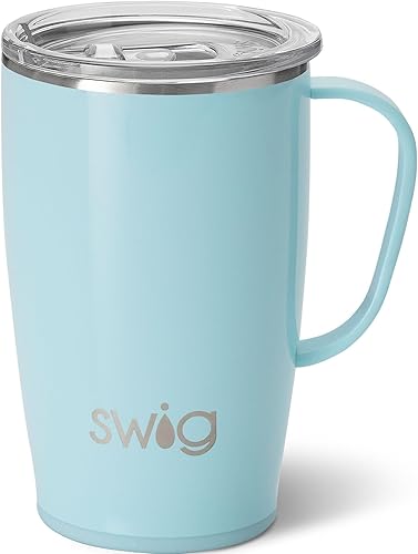 Vista 10 de Swig Life - Taza de viaje con aislamiento térmico de 18 onzas, vaso con asa y tapa, taza de café apta para viajes, material de acero inoxidable