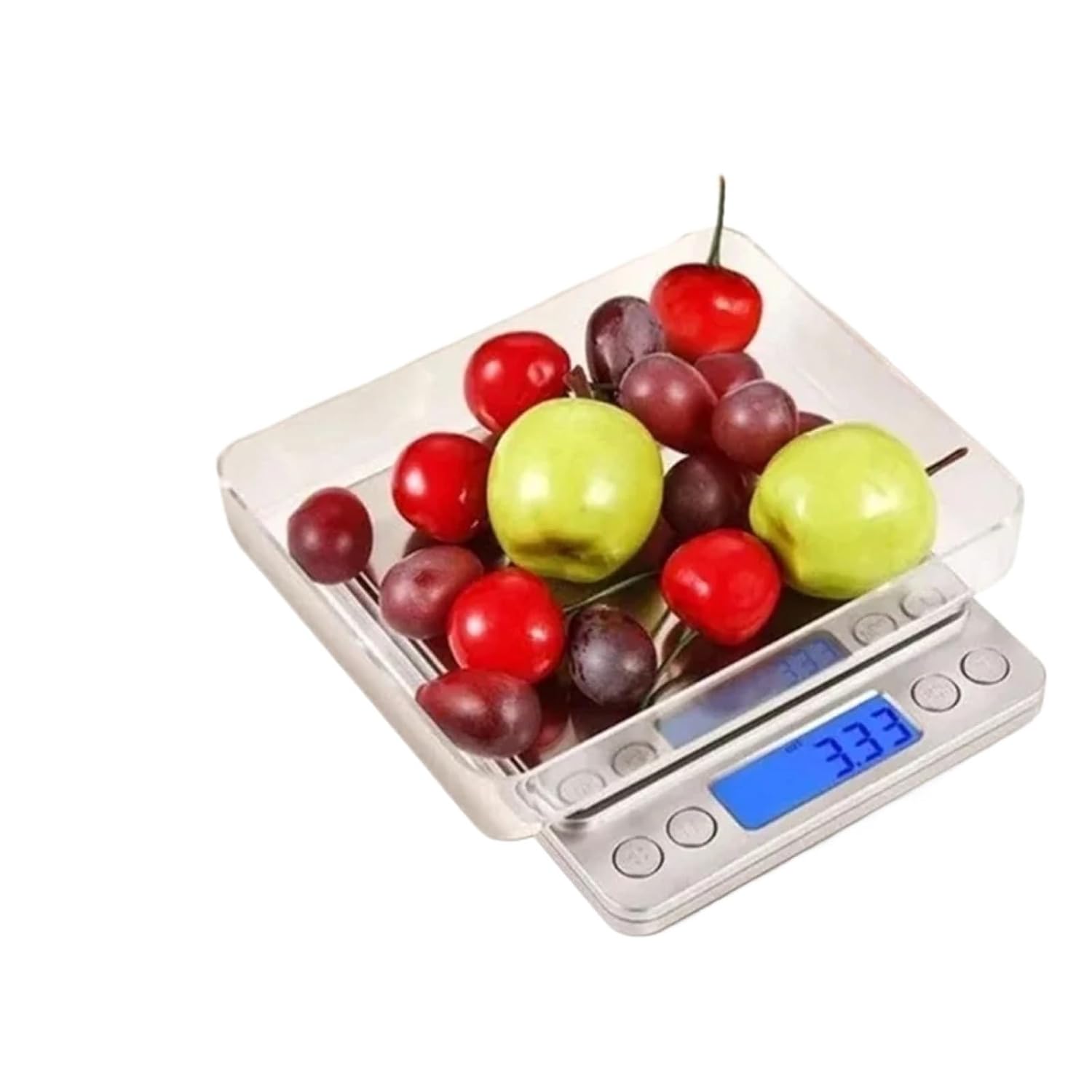 Electronic Scale, Digital Kitchen Scale Mini Pocket Stainless Steel Precision Jewelry Electronic Balance Weight Gold Gram 0.1/3000g Weigh Scales,for Meal Prep, Baking and Cooking(3000g 0.1g Battery)