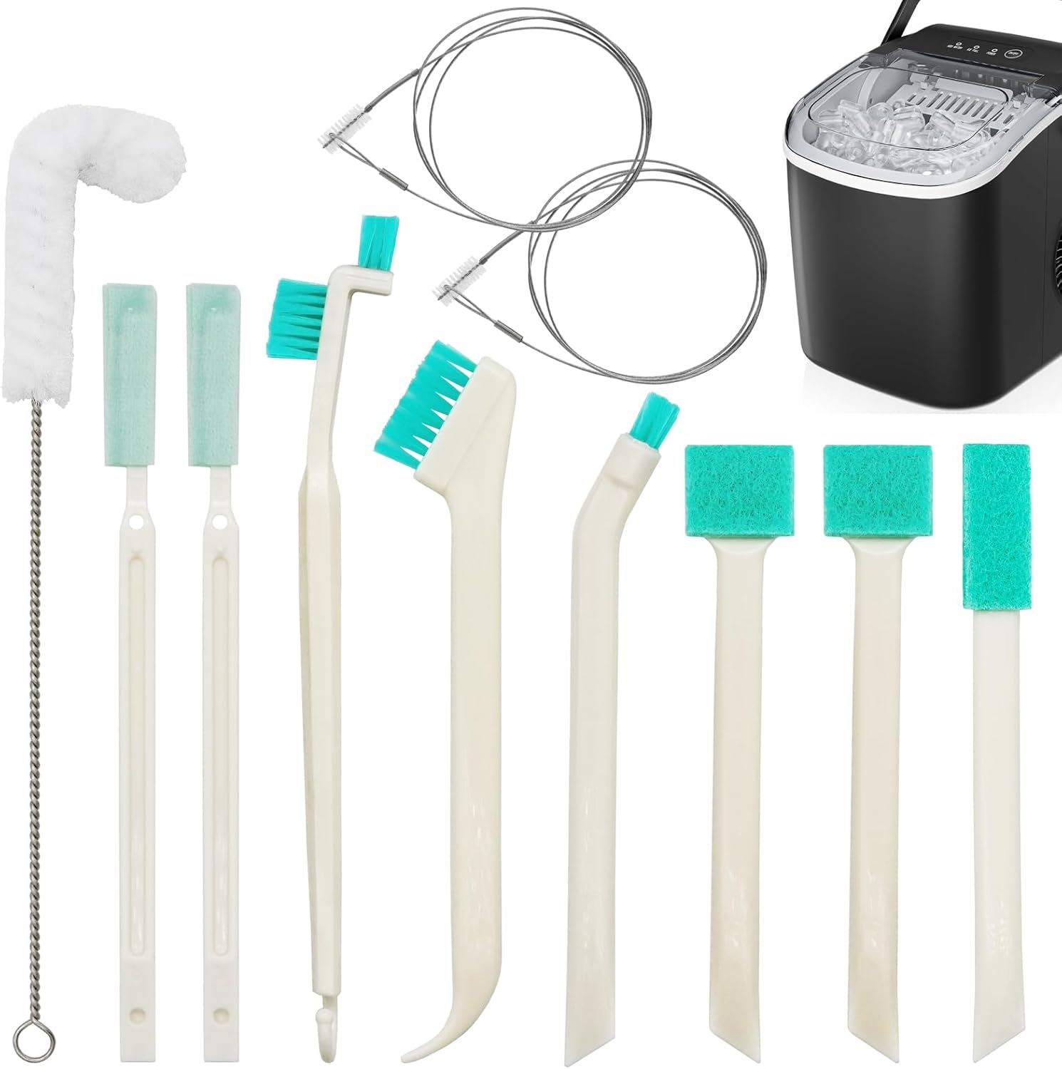 10 Pcs Ice Machine Cleaning Brush Kit, Ice Maker Cleaner Tools Set-2 Extra Long Pipe Drain Cleaners Brush, 9 Small Crevice Cleaning Brushes for Cleaning Ice Machine Crevice in Tight Spaces 10 Pcs Ice Machine Cleaning Brush Kit, Ice Maker Cleaner Tools Set-2 Extra Long Pipe Drain Cleaners Brush, 9 Small Crevice Cleaning Brushes for Cleaning Ice Machine Crevice in Tight Spaces