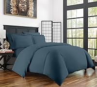 Vista 21 de Funda de edredón de 600 hilos de 98 x 98 pulgadas, 100% algodón egipcio con cierre de cremallera y lazos en las esquinas, patrón sólido, 1 funda