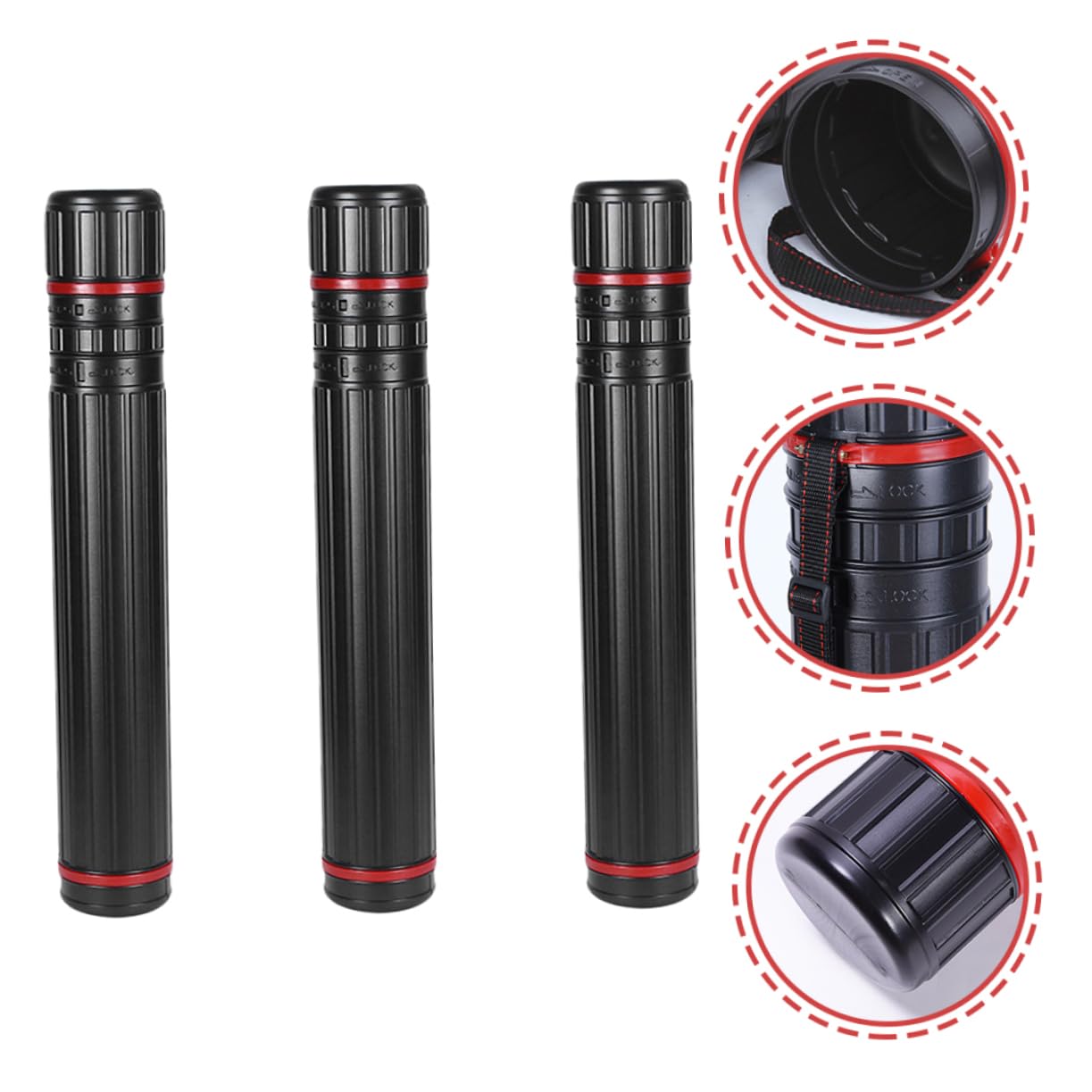 ULDIGI Expandable Artwork Tube Telescopic Drawing Tube for Poster Storage Black Gel