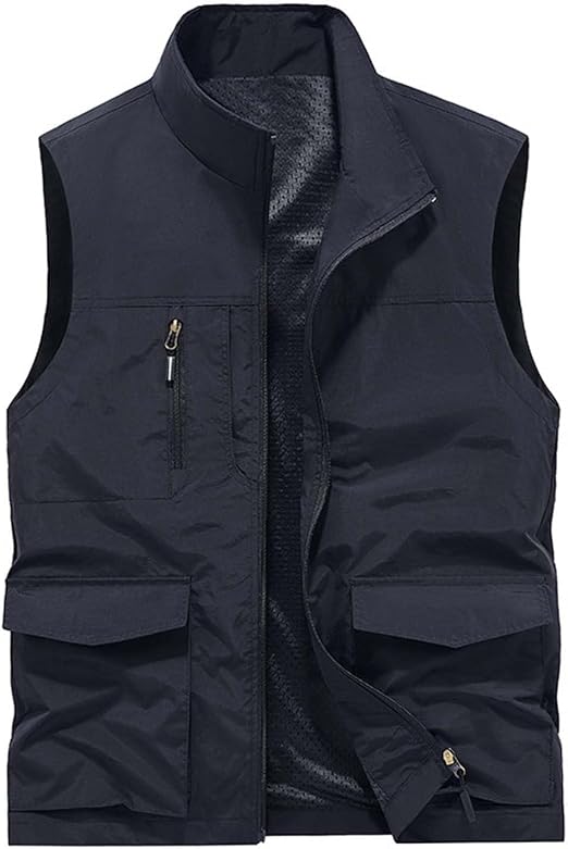 Lucrosun Leichte Outdoor-Angelweste Für Herren – Mit Vielen Taschen, Atmungsaktiv & Schnell Trocknend