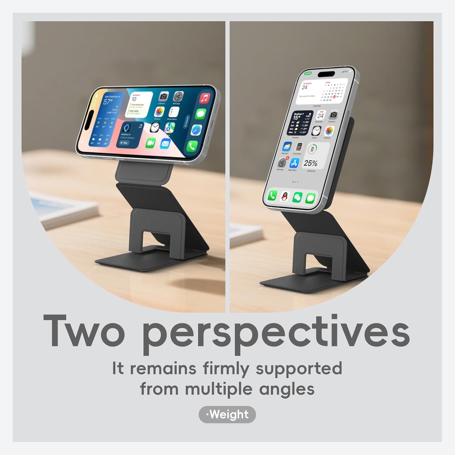 3-in-1 Magnetic Phone Tripod Stand& Selfie Stick for iPhone17 pro max, Compatible with MagSafe, Multi-Angle, Portable, NFC Card Holder/RFID Blocking, Magnetic Ring for Samsung(Black) - Image 6