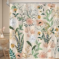 Visioun Duschvorhang 183x183 Cm – Rustikales Blumenmuster, Wasserdicht, Mit 12 Haken