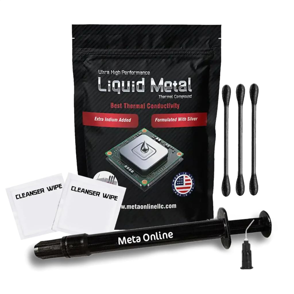 PolarTronix Liquid Metal Thermal Paste 1 Gram - Made in USA - Liquid Metal for PS5 - CPU - GPU - Xbox - Game Consoles Best for overclocking - Premium Materials - Ps5 Liquid Metal for Ps5