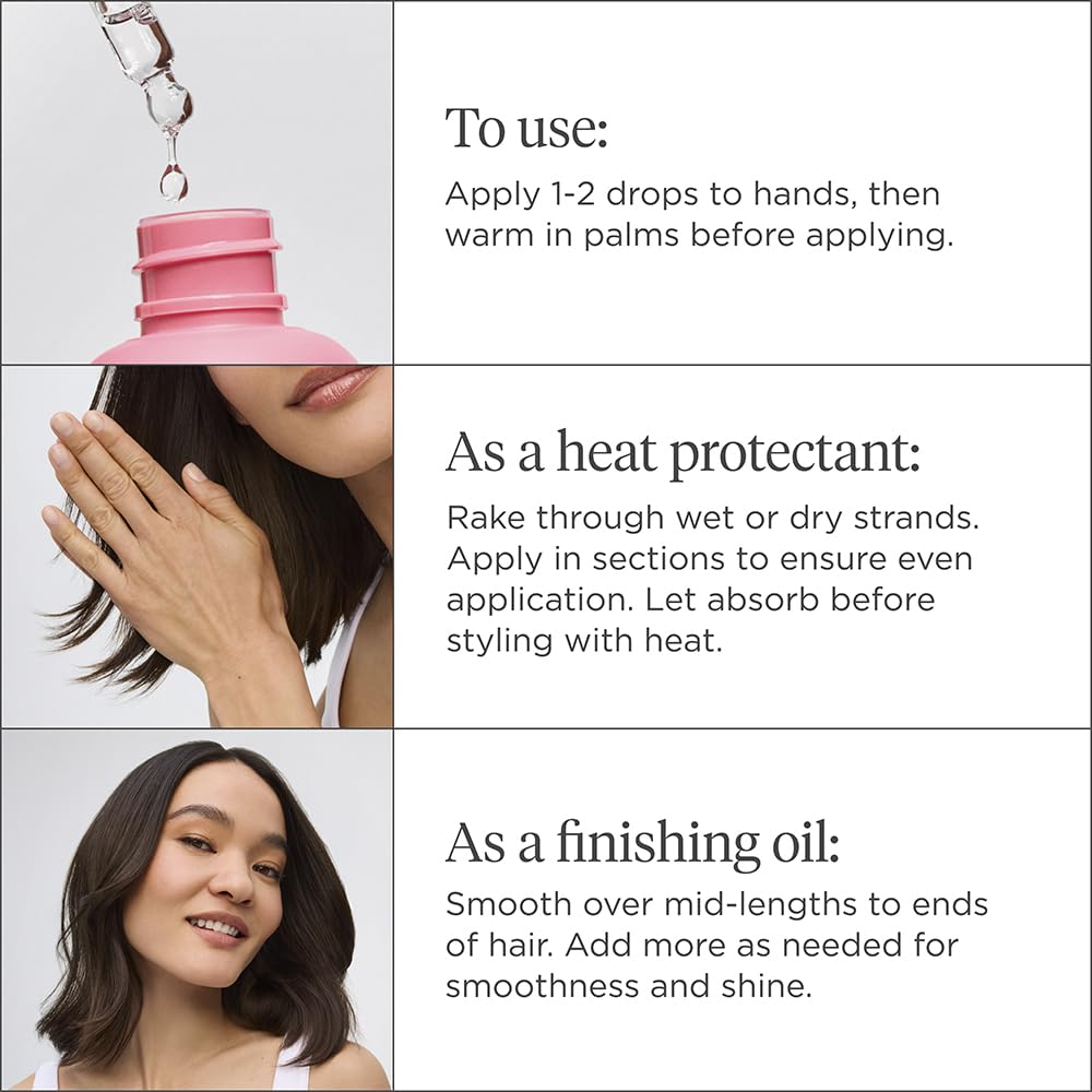 Briogeo Style + Treat Yuzu + Plum 4-in-1 Weightless Hair Oil – Silicone-Free Oil for Heat Protection, Frizz Control, Shine & Moisture – Fine to Medium Hair – Clean, Vegan Hair Treatment - 1.5 fl oz - Image 4