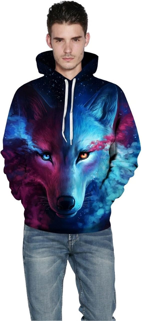 3D Felpa Traspirante di Alta qualità Moda Pullover di Galassia Lupo  Patterns : Amazon.it: Abbigliamento