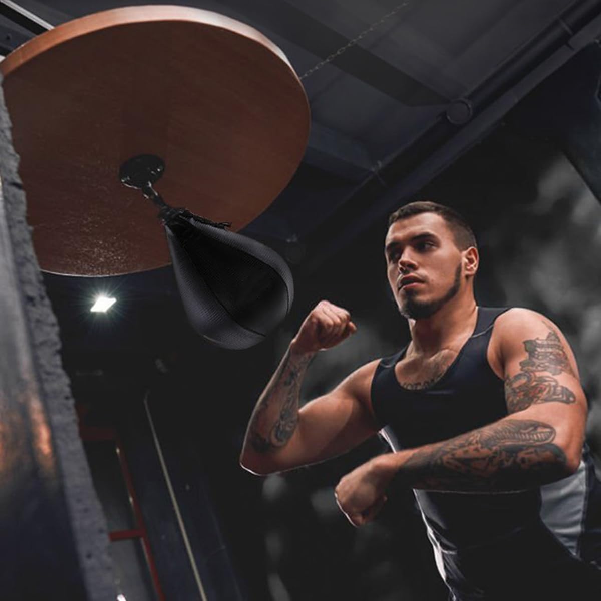 Gancho de techo giratorio multidireccional para perchas de boxeo y sacos de boxeo, accesorios de soporte de pared resistentes con tornillos de montaje (1 juego)