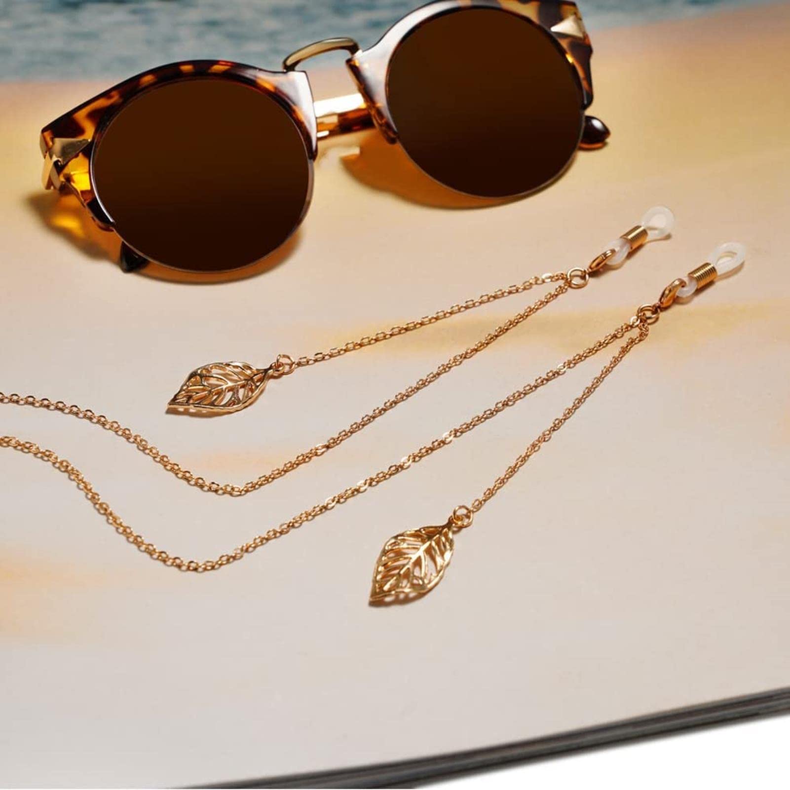 Cordon de maintien pour lunettes de soleil orné de chaînes pour femmes
