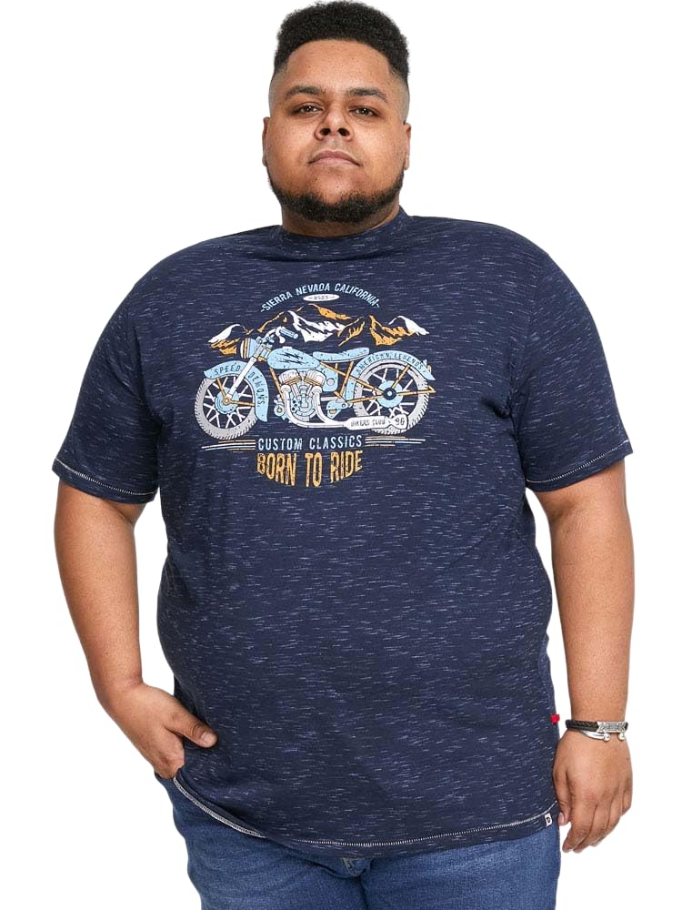 T-shirt homme imprimé moto bleu marine RAIS idéal pour vos sorties décontractées en week-end