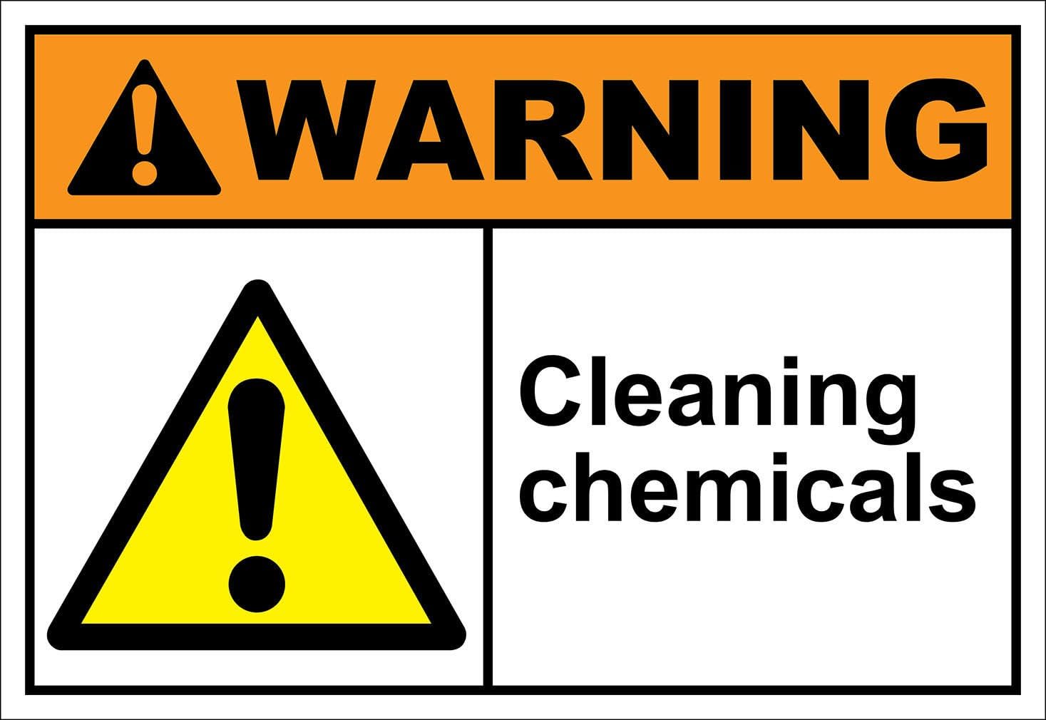 Amazon.com: Cleaning Chemicals Warning OSHA/ANSI Vinyl Sticker Decal 8 ...