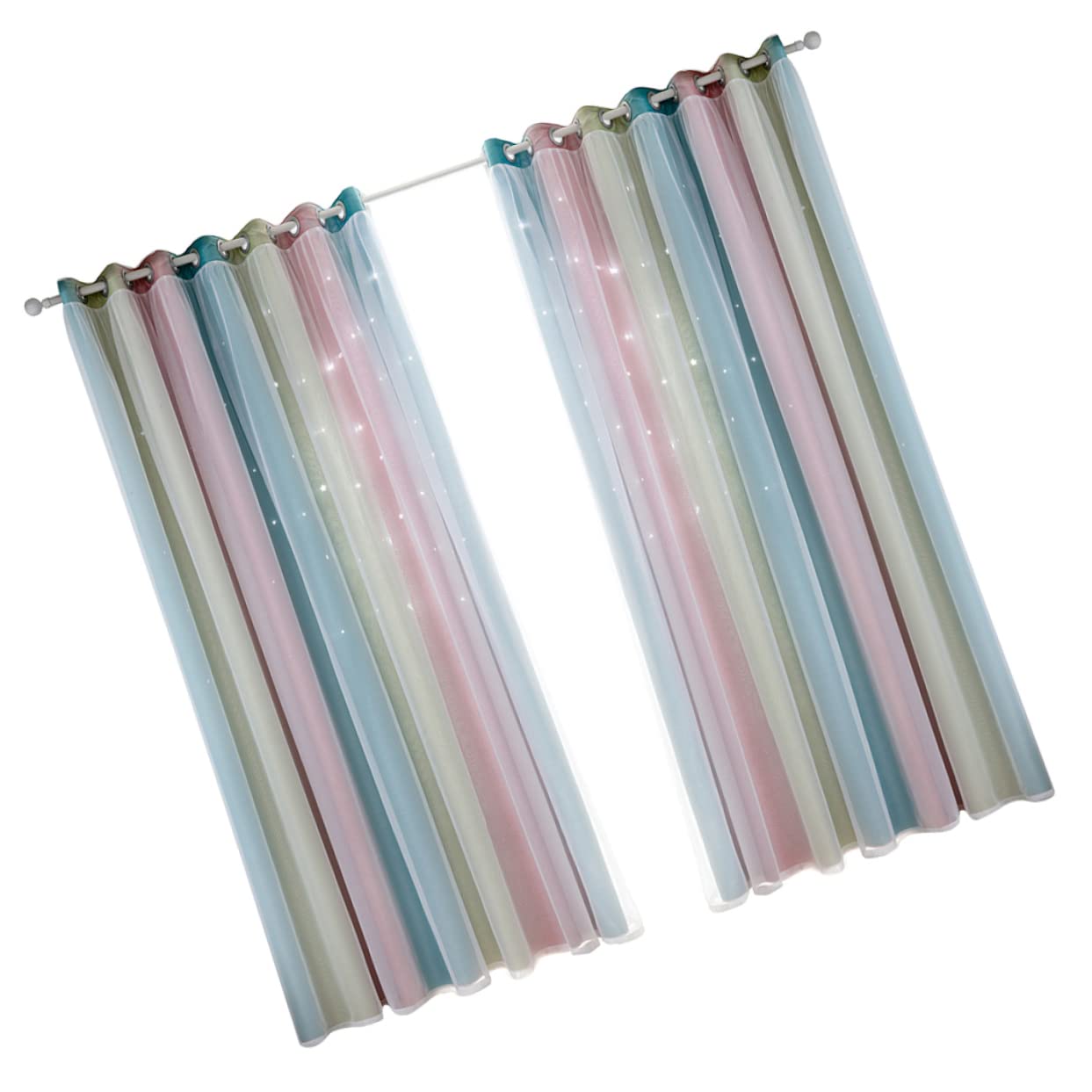 Rideaux occultants isolants double couche en polyester pour fenêtre