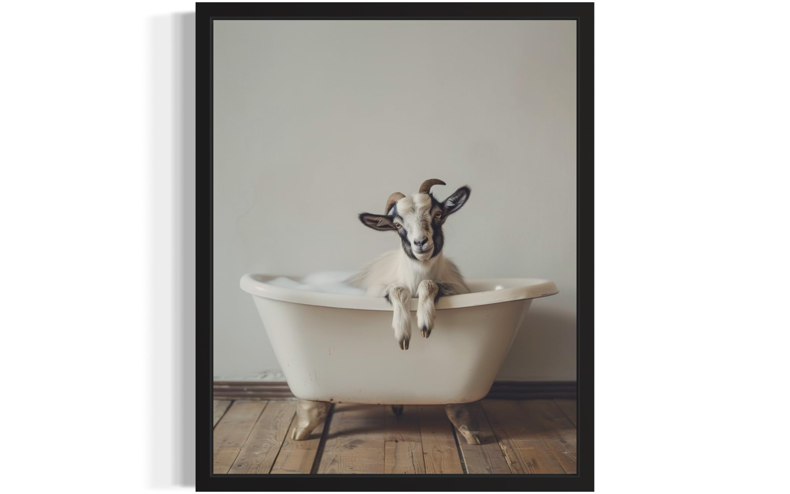aj decor Goat in Bathtub Wall Art