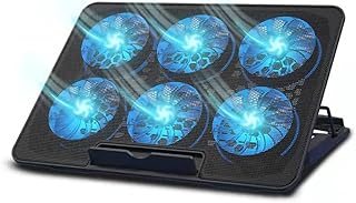 Laptop Cooling Pad, Necomi® Laptop Cooler Stand with 6 Quiet Cooling Fans and 6 Height Adjustable Dual USB Powered Gaming ...