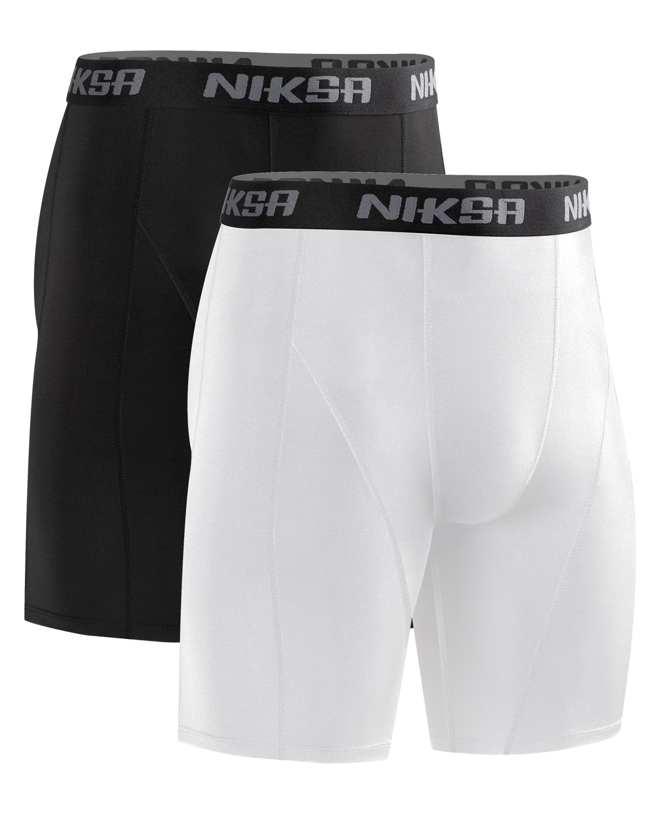 Niksa 1/3er Pack Herren Kompressionsshorts Schnelltrocknendes Base Layer Tights Sport Unterhosen für Enge trockene und atmungsaktive Radlerhose, Sportshorts mit Handytasche