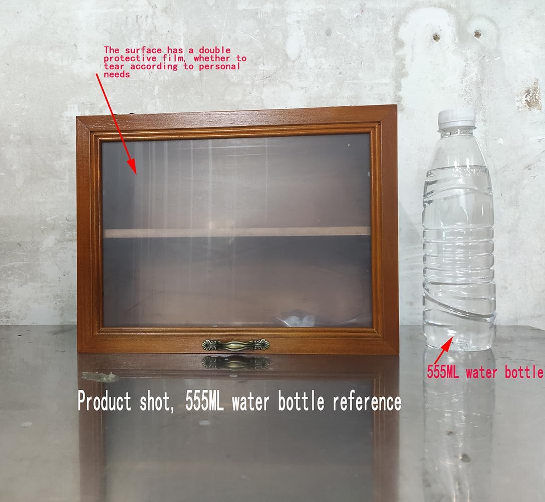 Shadow Boxes Display Cases,Mini Cabinet,Wood Cabinet Figure Display Shelf for Memorabilia Photos Collectibles, 11.6"x4.2"x8.8"in(Pine)