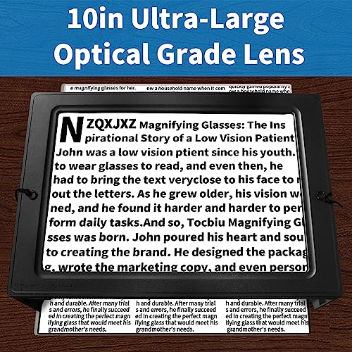 Magnifying Glass for Reading, 10x6 inches Large Full Book Page Rectangular 50 LED Lights Foldable Desktop Magnifiers,Hands Free Magnifier Provide Full Viewing Area for Low Vision and Seniors(Black) 3 Magnifying Glass for Reading, 10x6 inches Large Full Book Page Rectangular 50 LED Lights Foldable Desktop Magnifiers,Hands Free Magnifier Provide Full Viewing Area for Low Vision and Seniors(Black) - Image 4