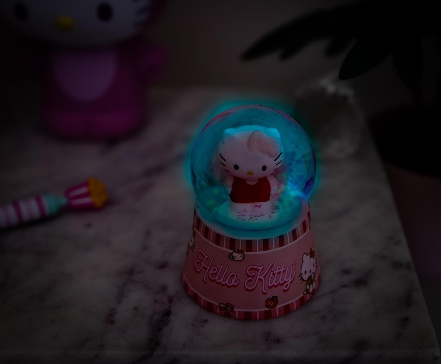 Sanrio Hello Kitty Mini Light-Up Snow Globe with Swirling Glitter for Adults | 3 Inches