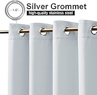 Vista 52 de NICETOWN Cortinas grises para exteriores para patio, impermeables, 2 paneles, resistentes al viento, a prueba de óxido, ojales superiores e