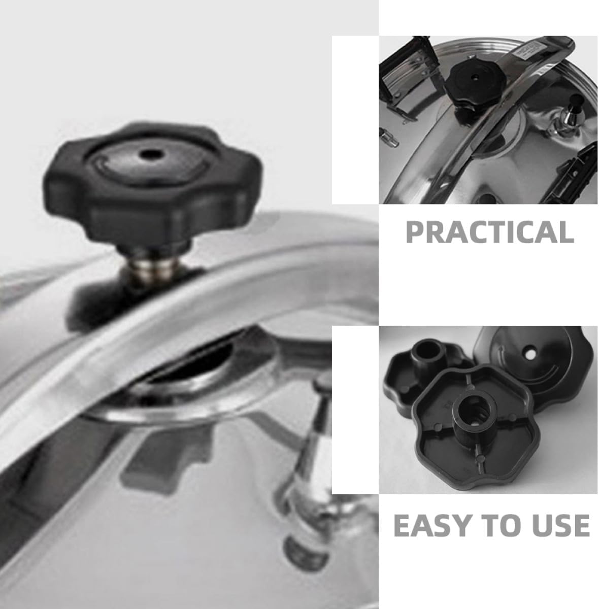 4pcs Pressure Cooker Knob Handles Replacement Set Plastic Pan Lid Knobs Anti-Explosion Pot Cover Grips for Kitchen Cookware Accessories