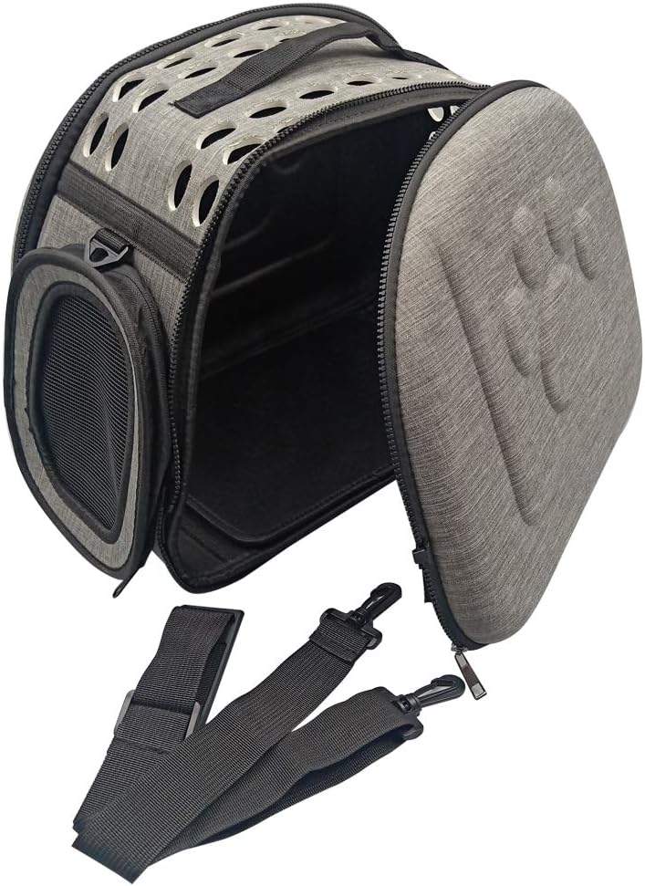 PetLike Airline Approved Pet Carrier Soft Sided Collapsible Travel Bag for Cats & Small Dogs (Grey, Linen)