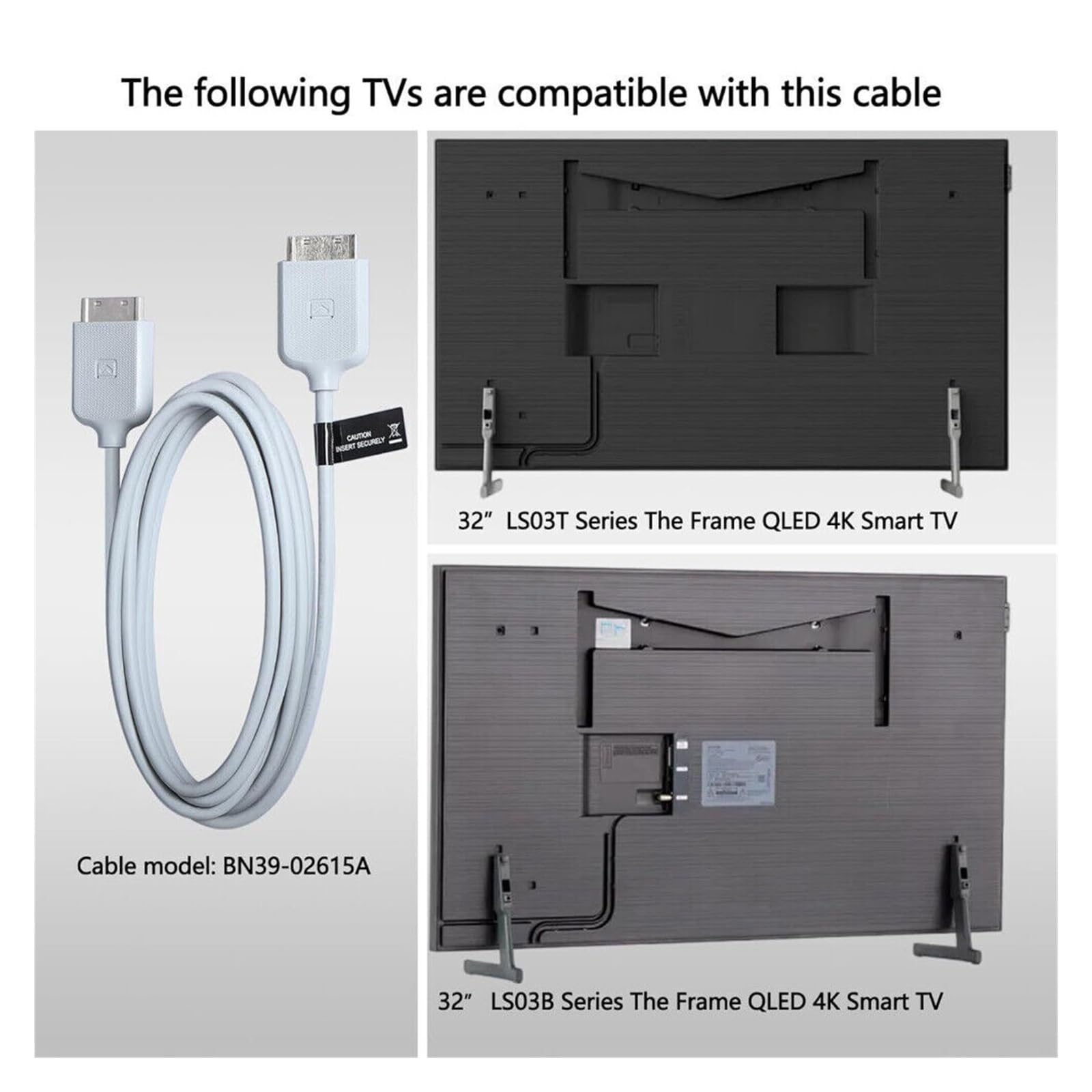 One Connect-Kabel, Kompatibel Mit Samsung TV 32 Zoll The Frame LS03T LS03BB BN39-02615A 2,5 M 8,2 Fuß QE32LS03TCUXXU QE32LS03TCUXXC, TV-Zubehör