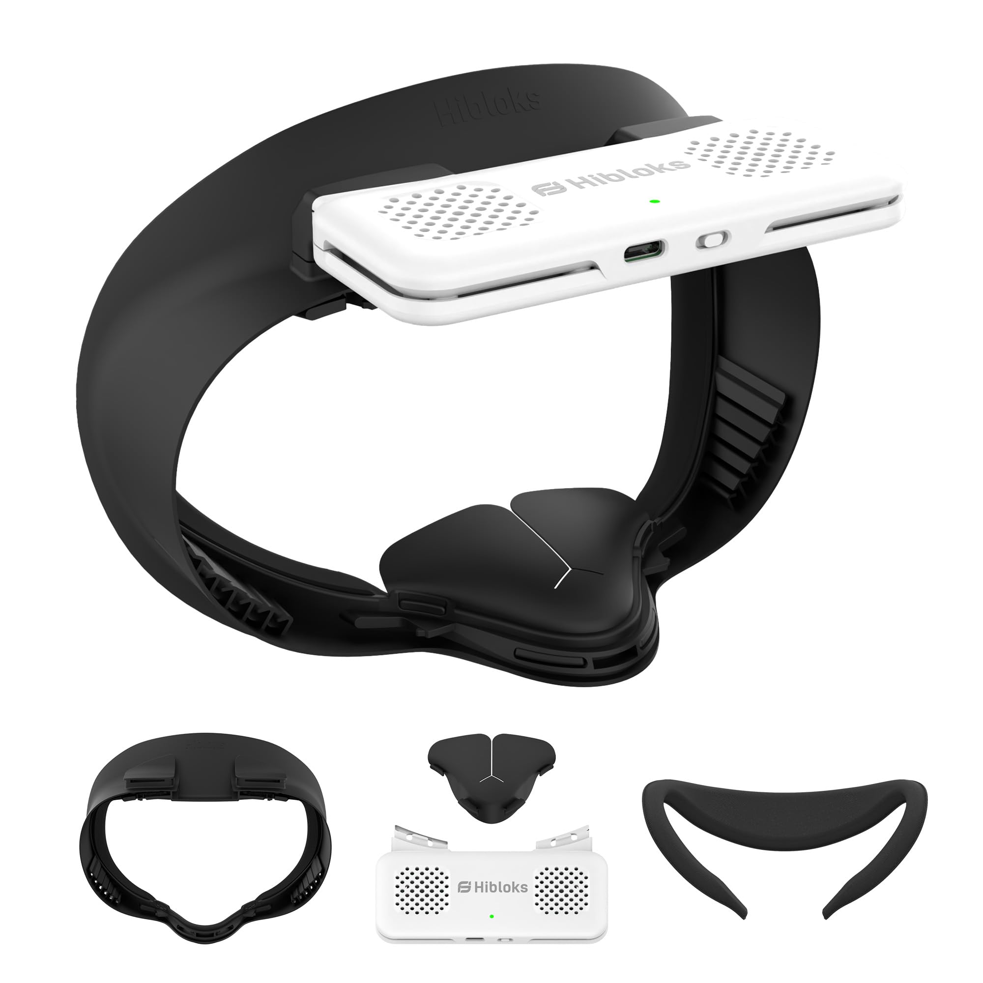 Hibloks Masque de refroidissement compatible avec ventilateur Quest 3S pour accessoires Meta/Oculus Quest 3S, ventilation circulée élimine la buée sur les lunettes (soie glacée douce)