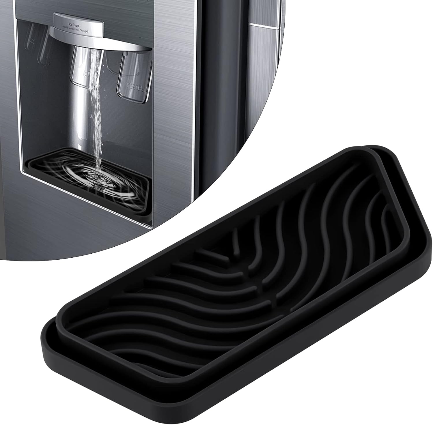 EMANNON Refrigerator Drip Catcher Tray Silicone Cuttable